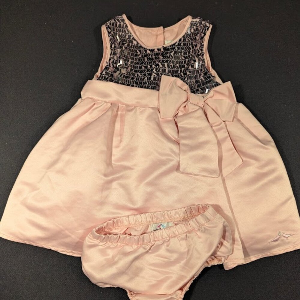Pink Sequin w/ Bow Dress for Baby Girls - 18 Months